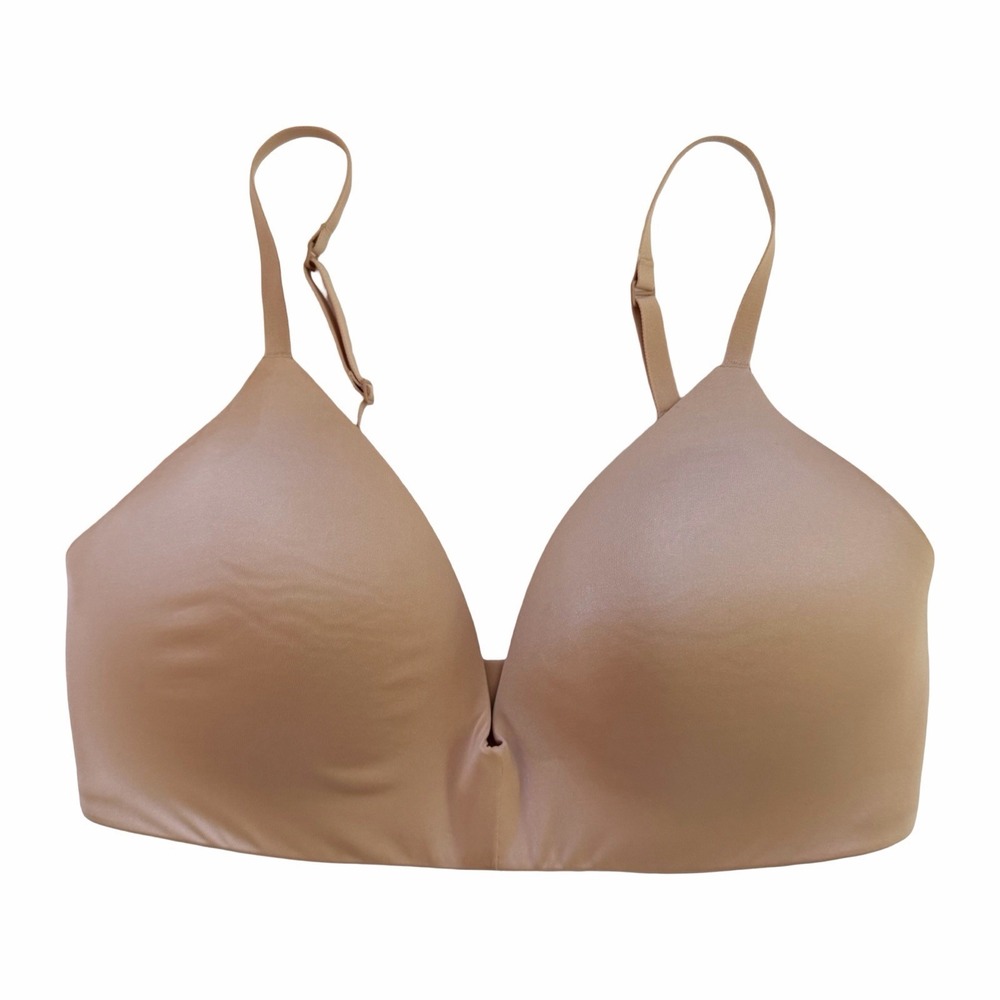 SKIMS Womens Wireless T Shirt Demi Bra Size 34D Beige Supportive Everyday Basic